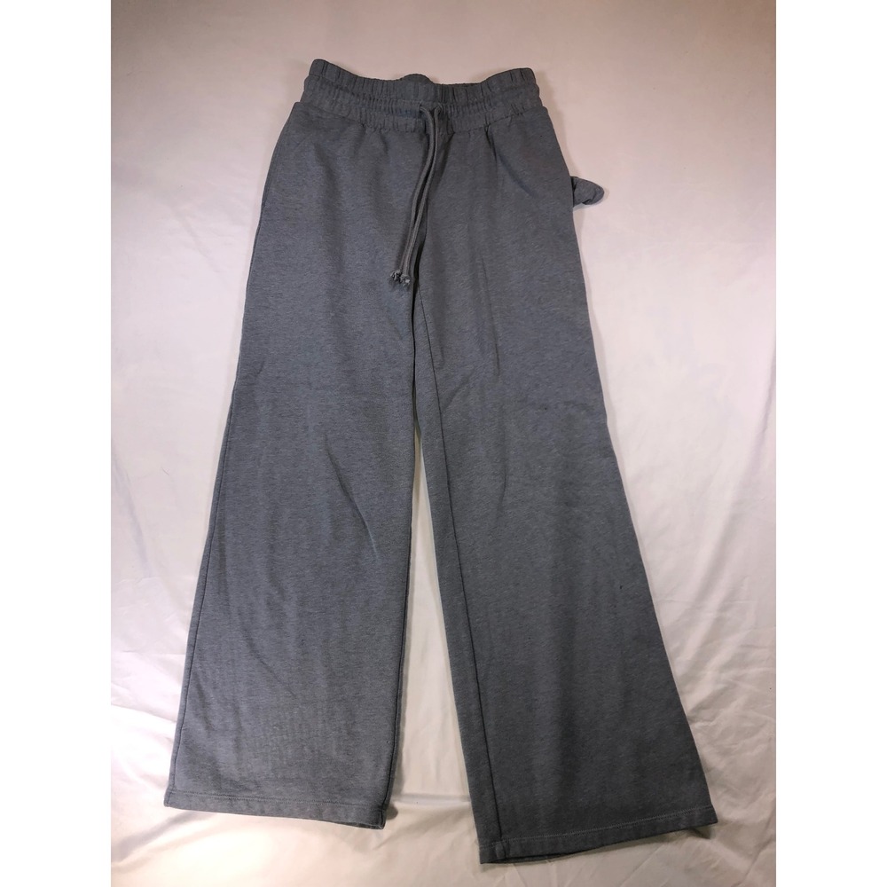 Wild Fable Gray Wide Leg Sweatpants Small High Rise Drawstring Fleece Lounge